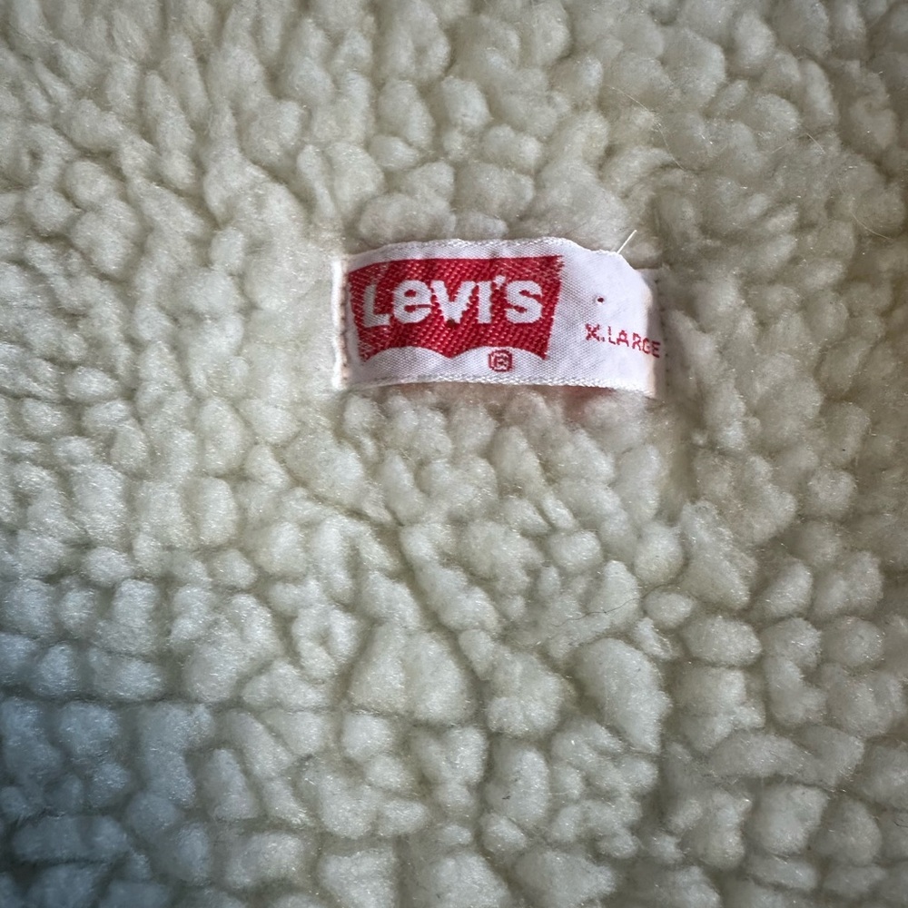 Vintage Levi’s Orange Tab Sherpa Lined Denim Vest Women’s XL Western Cowboy Jean - Picture 4 of 6